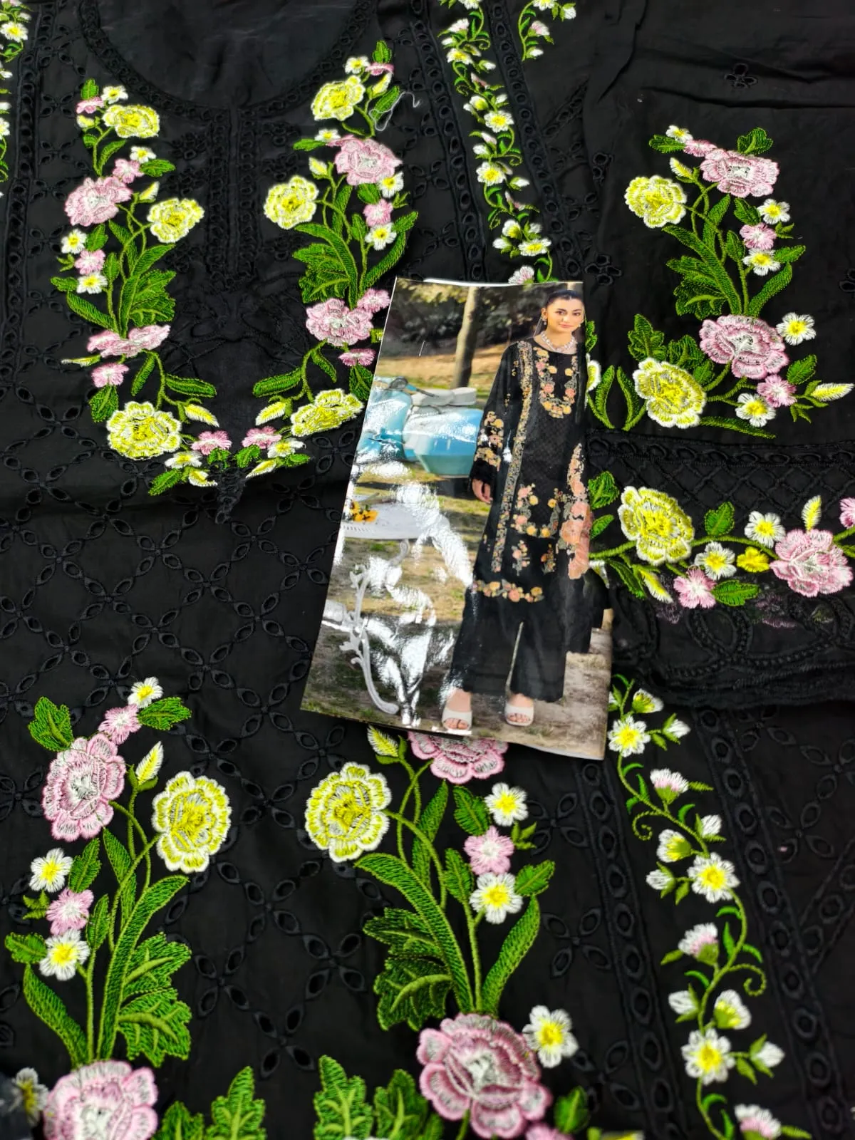 Black Cotton Pakistani Suit for Women - Image 4