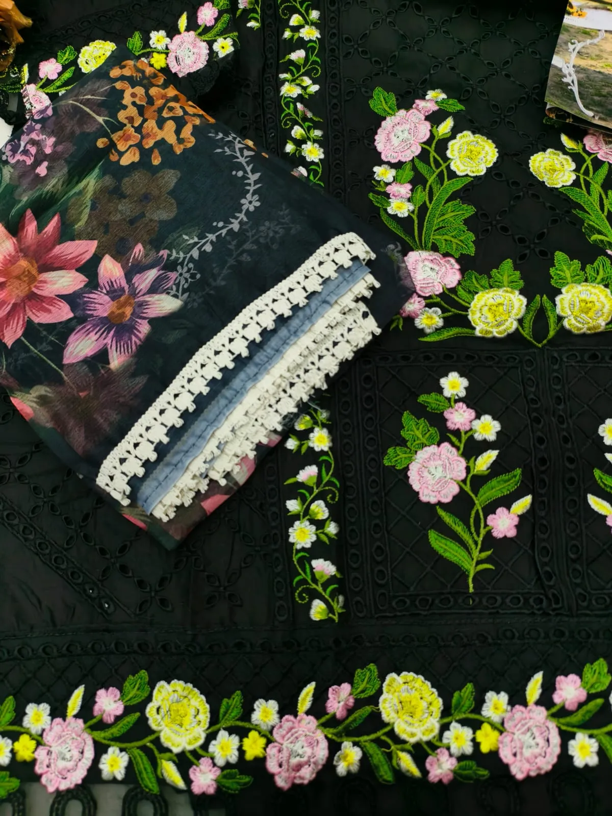 Black Cotton Pakistani Suit for Women - Image 5