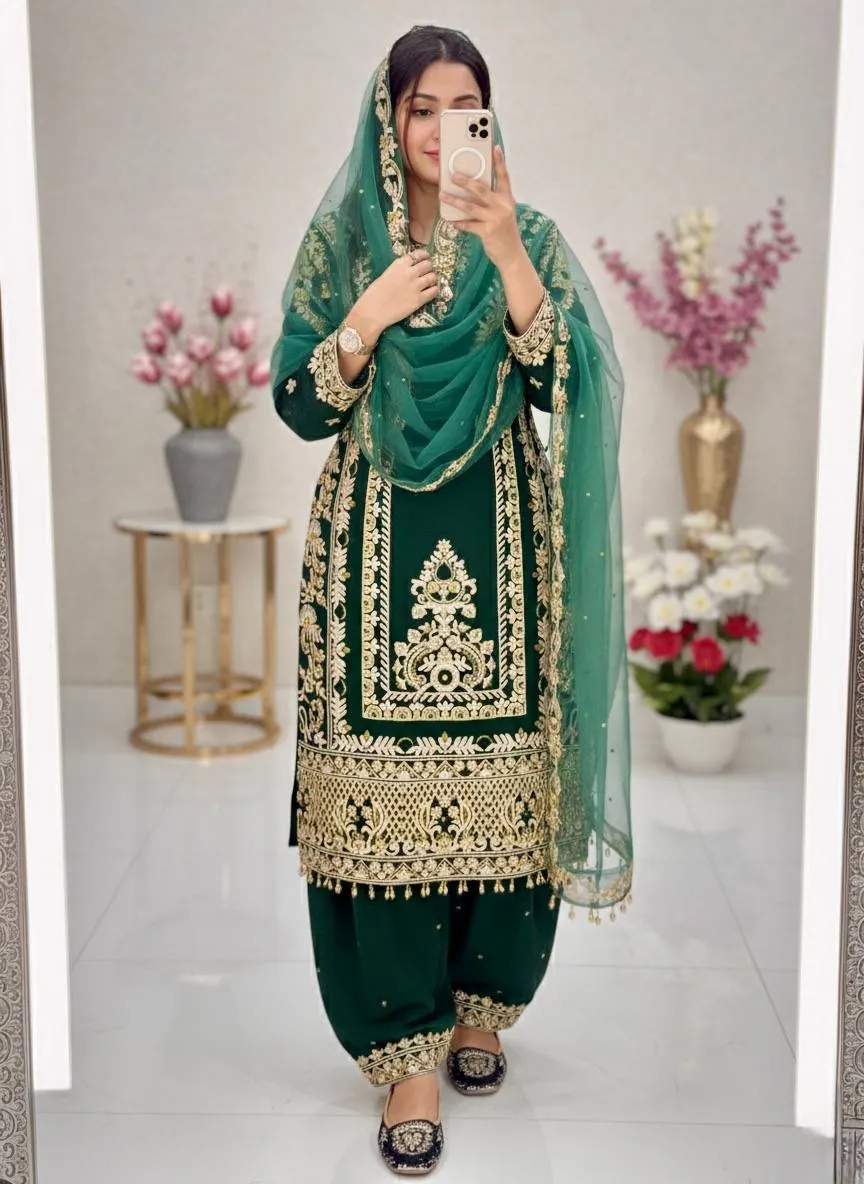 Eid Special Green Embroidery Dress | Readymade Suits