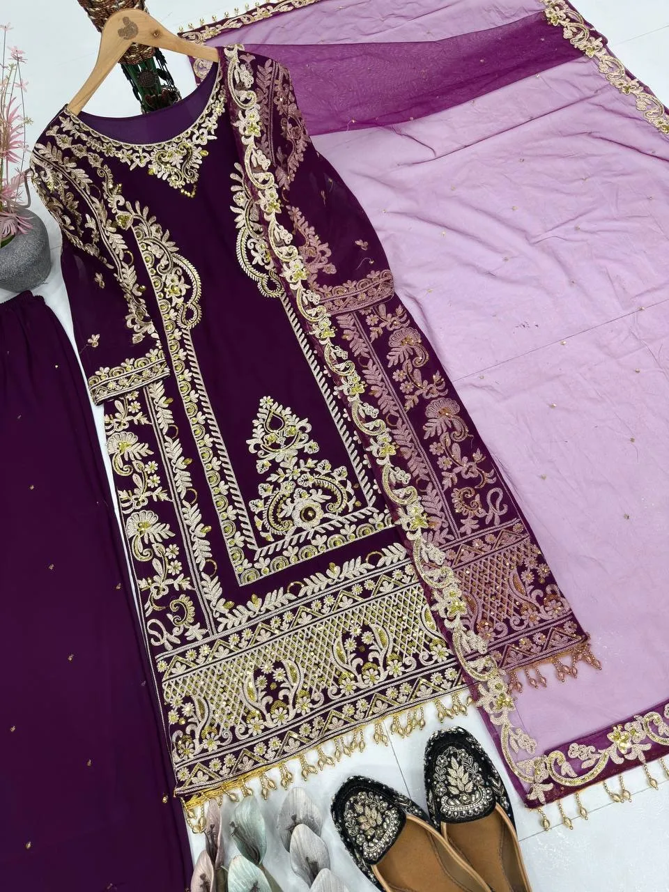 Eid Special Purple Embroidery Dress | Readymade Suits - Image 2