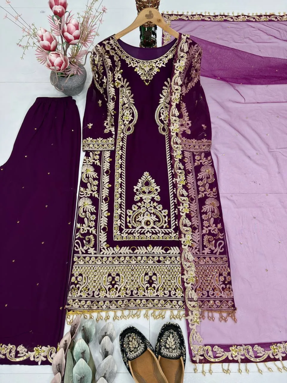 Eid Special Purple Embroidery Dress | Readymade Suits - Image 3