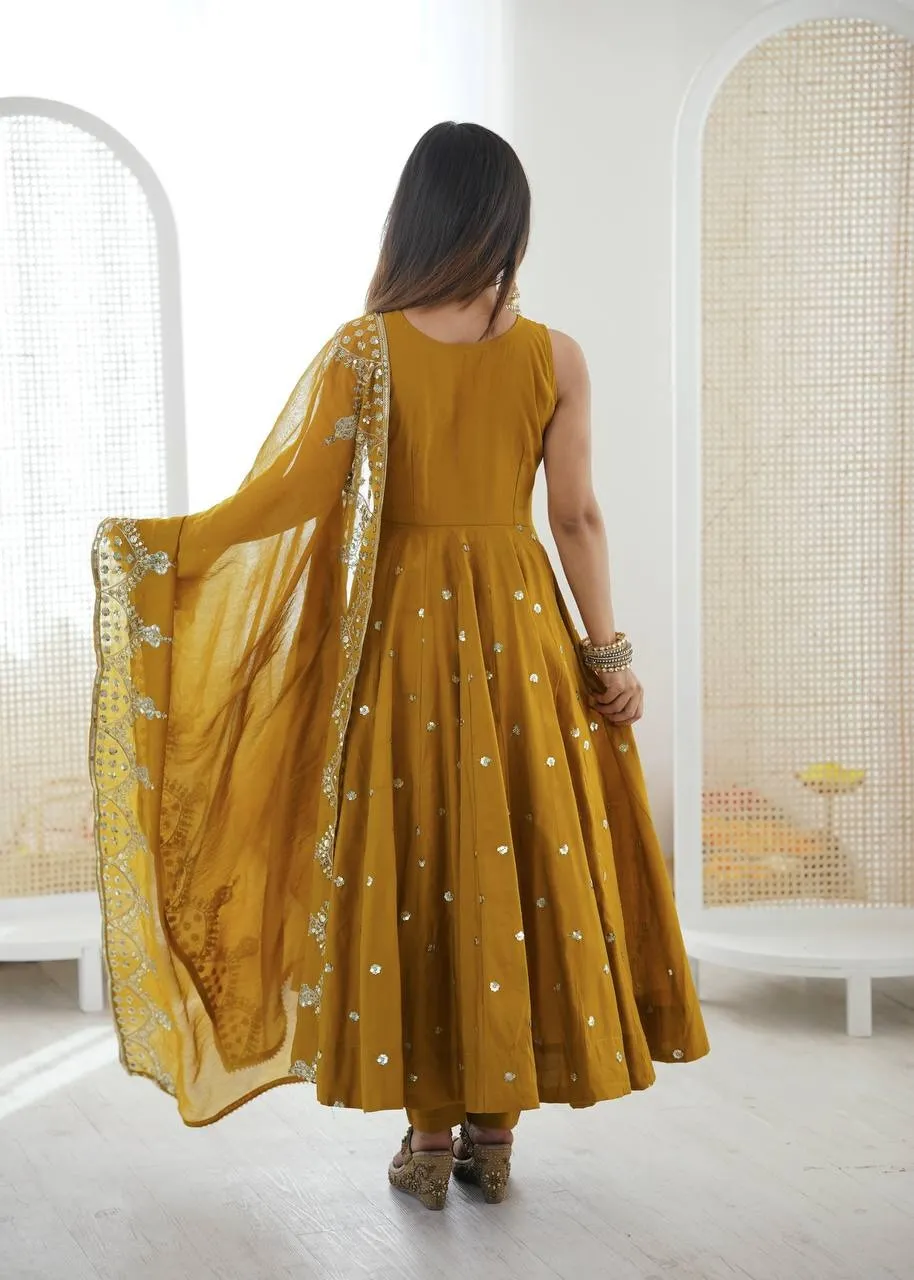 Haldi Ceremony Ethnic Anarkali Dress - Image 2