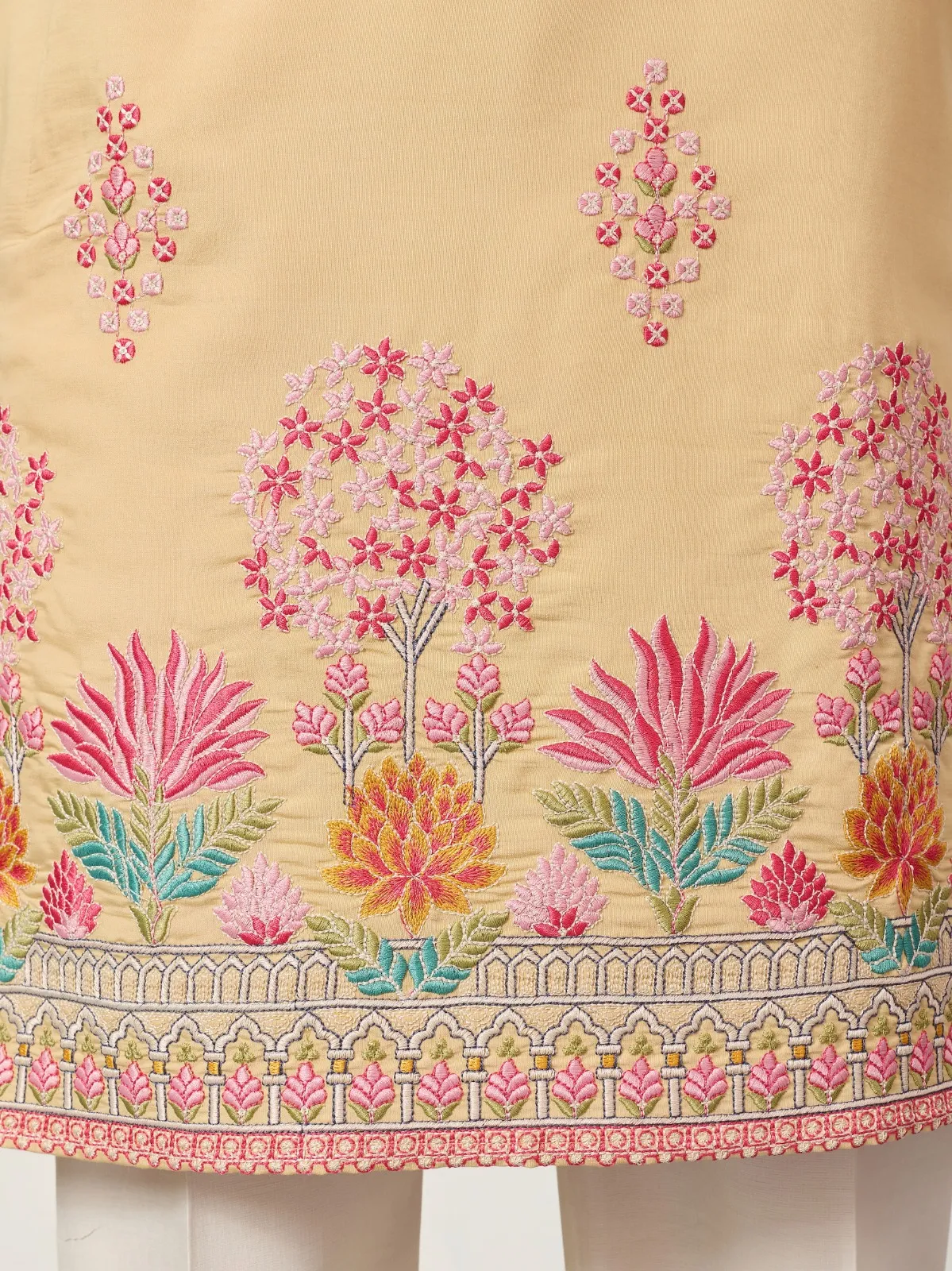 Haldi Special Yellow Men Embroidery Kurta - Image 2