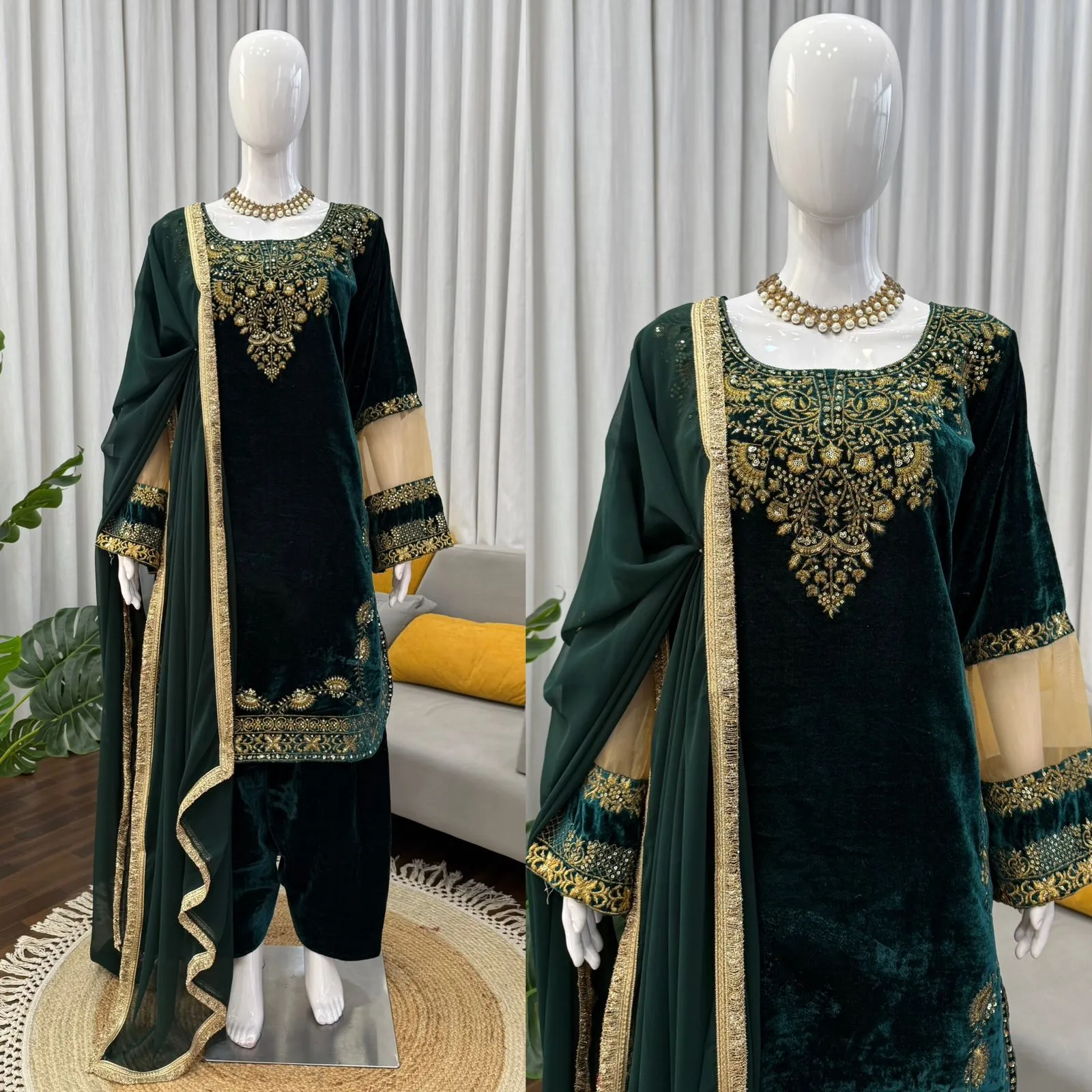 Jannat Movie Star Sonal Chauhan Inspired Farsi Salwar Suit - Image 5