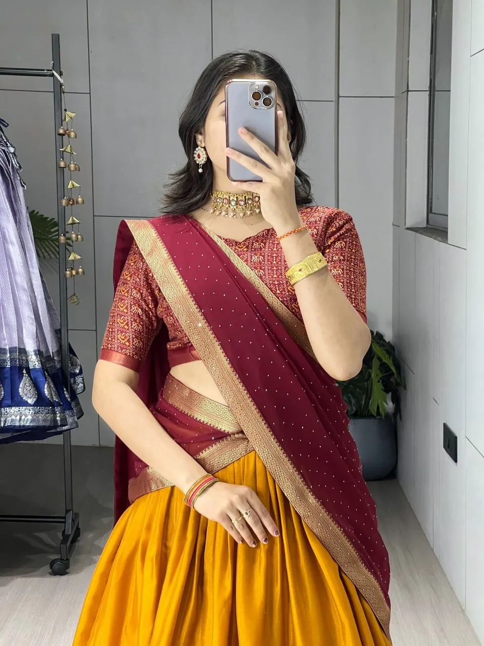Mustard Color Traditional Patola Lehenga - Image 3