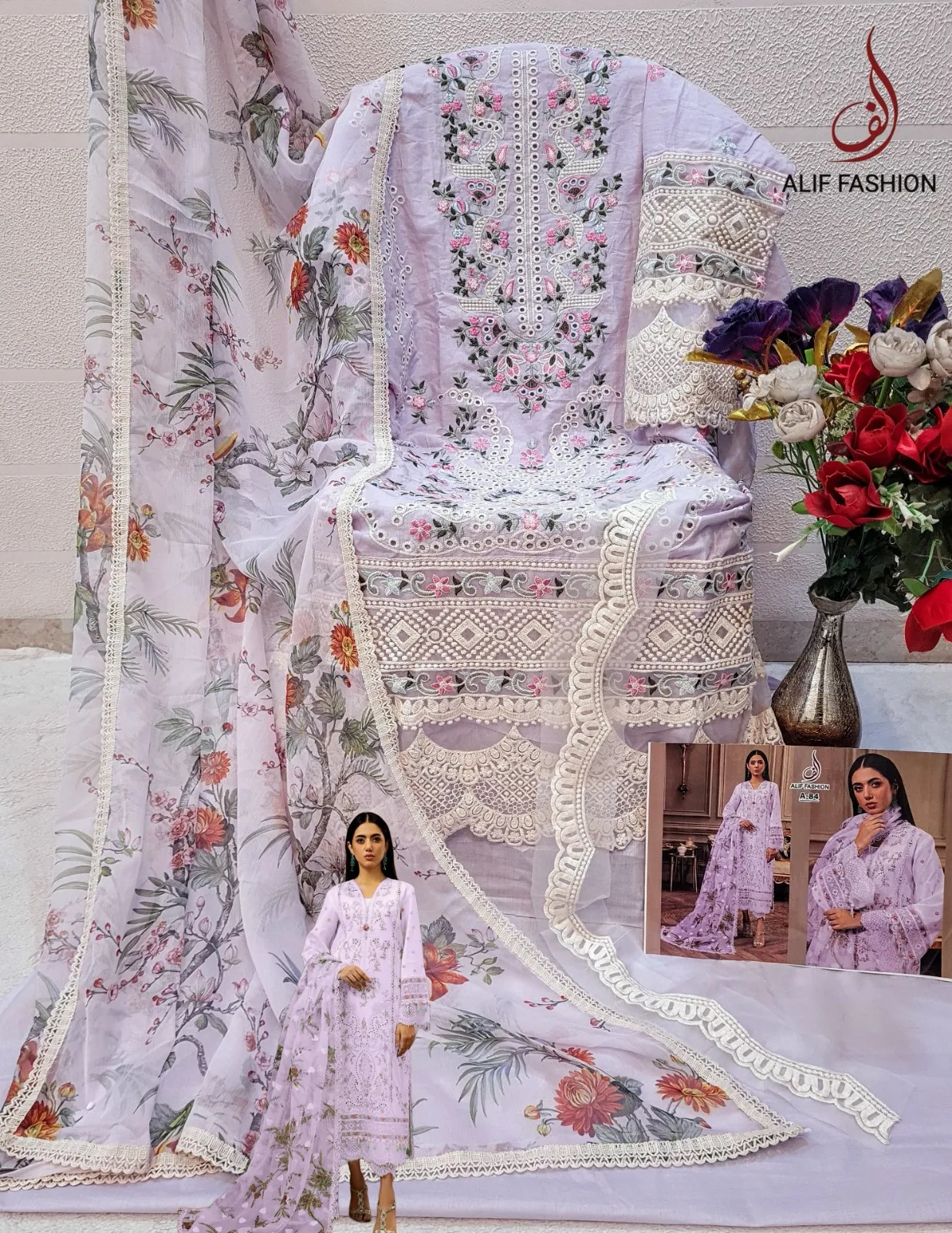 Pastel Purple Embroidery Pakistani Suit - Image 2