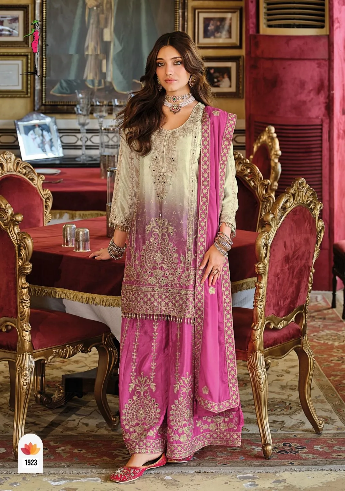 Premium Original Readymade Pakistani Dress Pink - Image 2