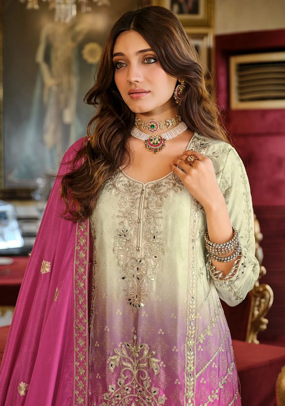 Premium Original Readymade Pakistani Dress Pink - Image 3
