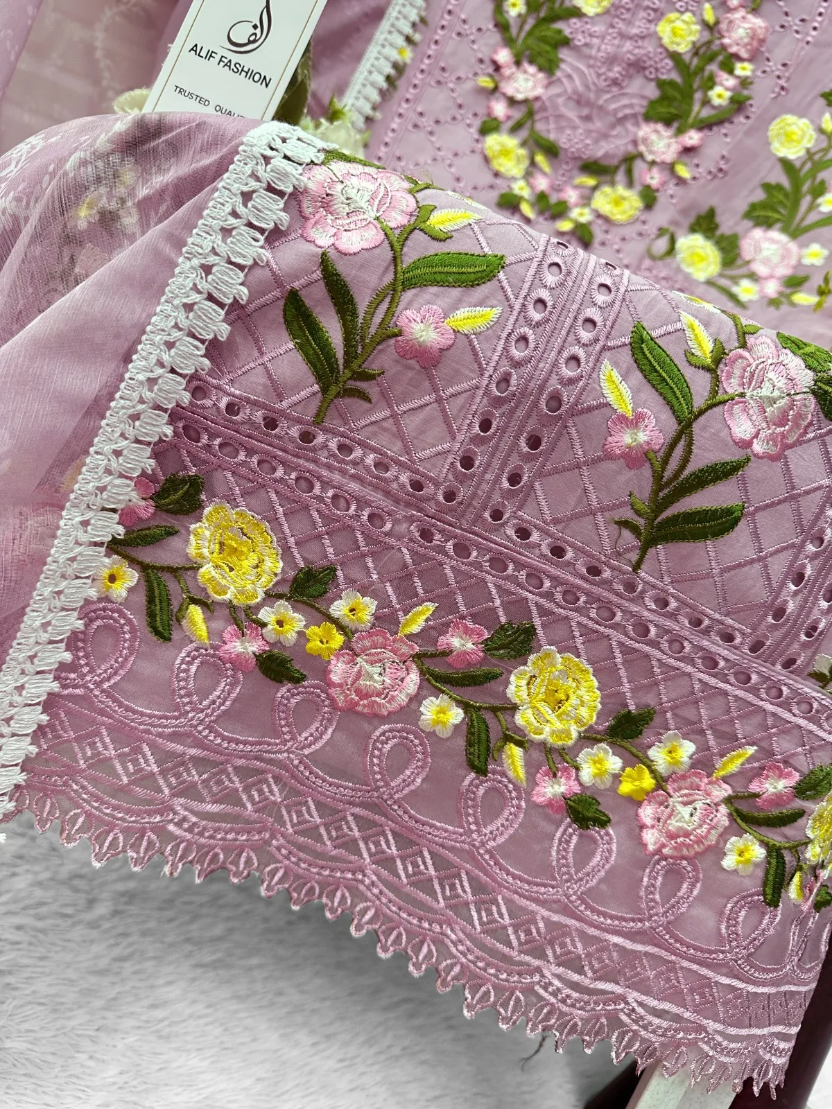 Purple Cotton Pakistani Suit for Women - Image 4