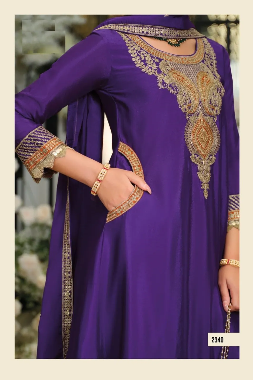 Readymade Eid Dresses Premium Purple - Image 3