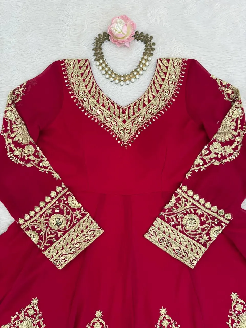 Red Wedding Anarkali - Image 2