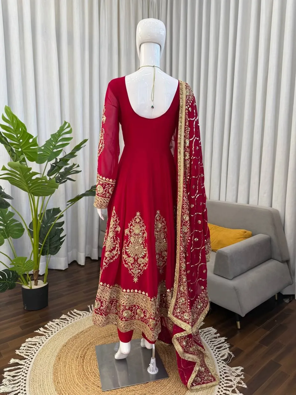 Red Wedding Anarkali - Image 5