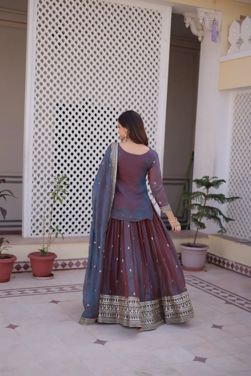 Wedding Special Lehenga with Long Blouse - Image 5