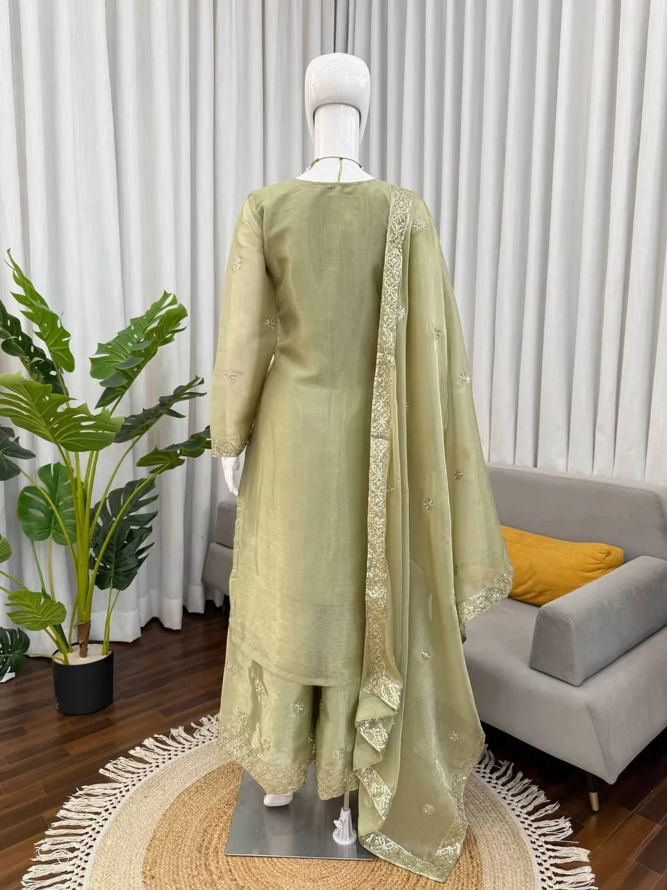 Eid Special Pista Plazzo Kurti Set - Image 4
