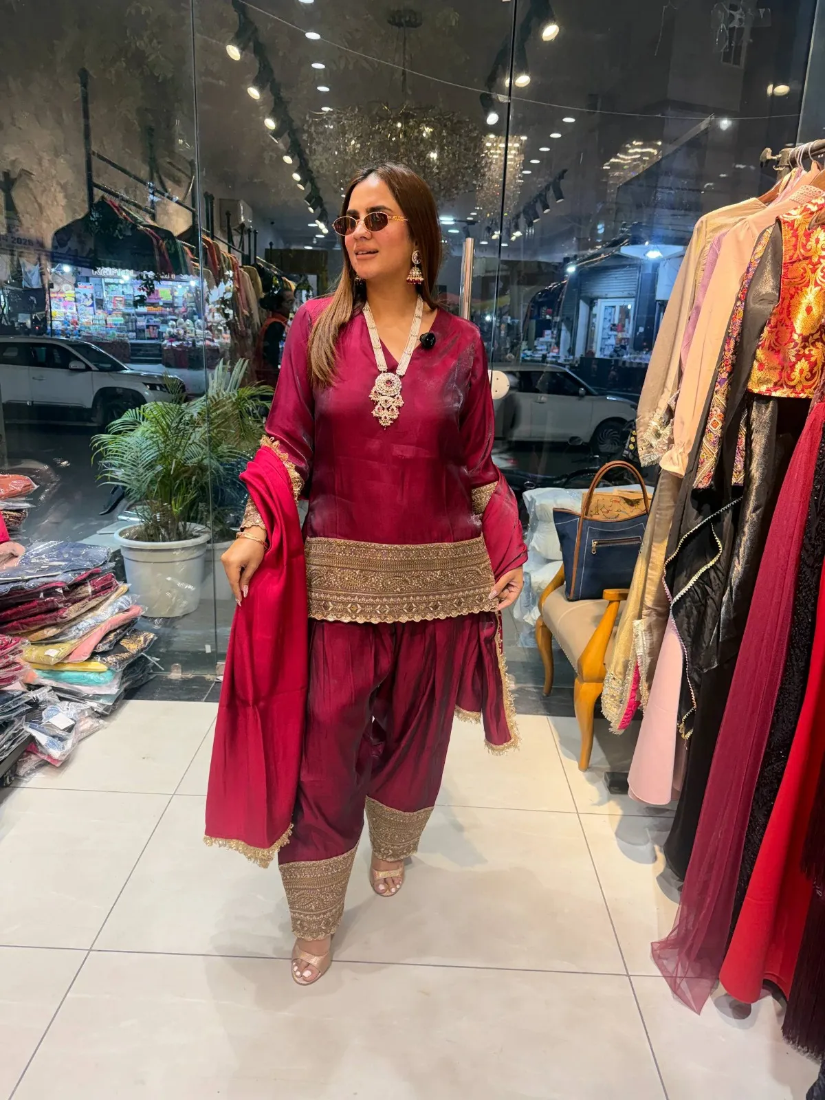 Red Farshi Salwar Suit