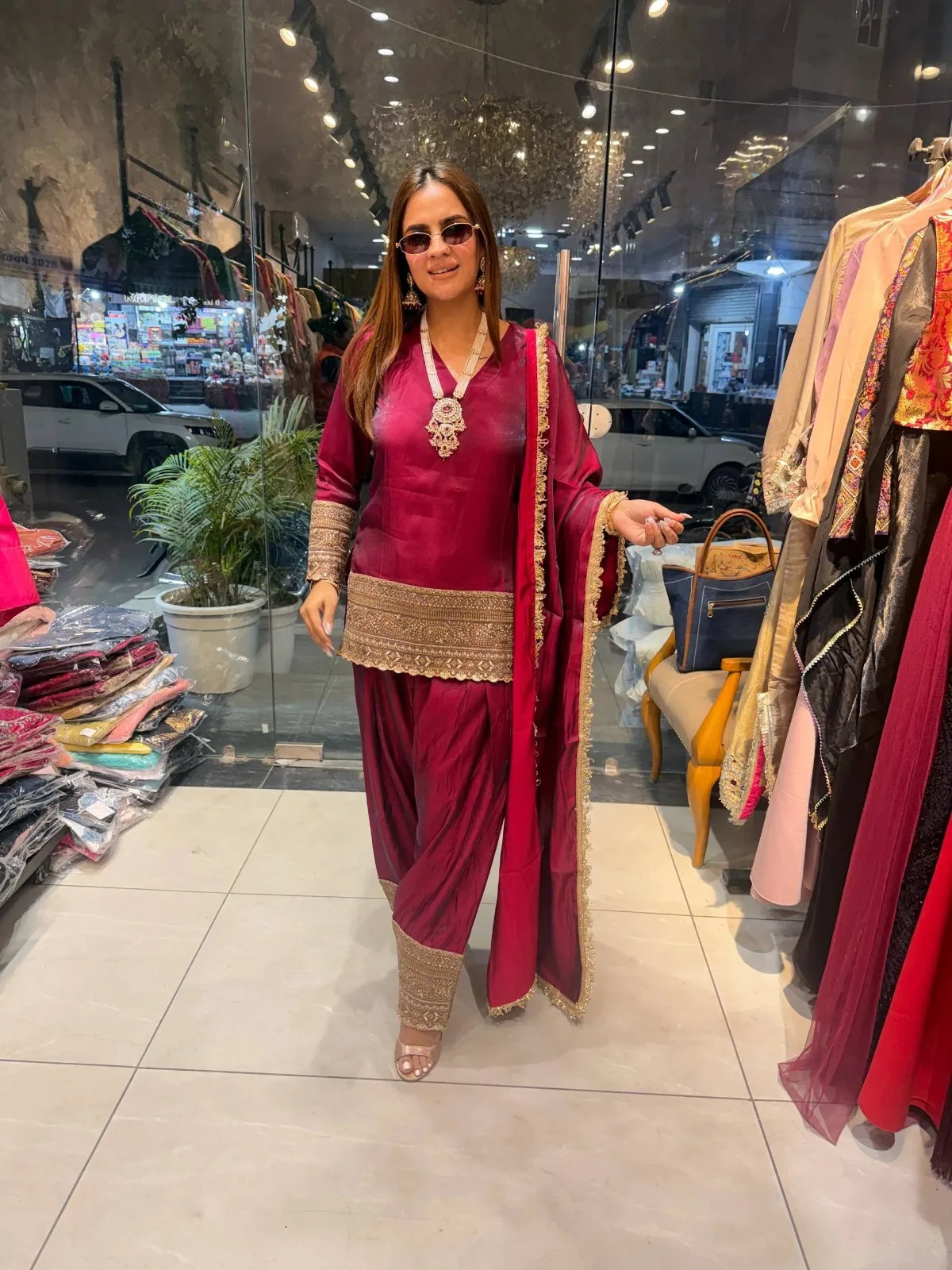 Red Farshi Salwar Suit - Image 5