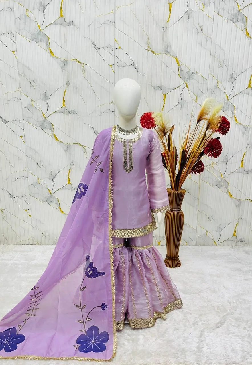 Small Girls Kids Sharara Suit for Eid