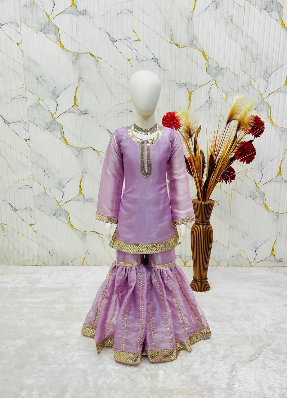 Small Girls Kids Sharara Suit for Eid - Image 3
