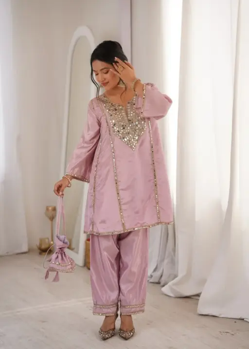 Pink Color Trending Co ord Sets with Batwa