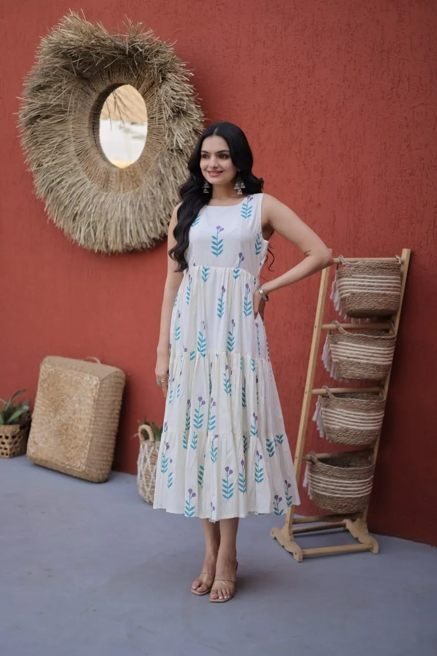 Flower Printed Cotton Frock