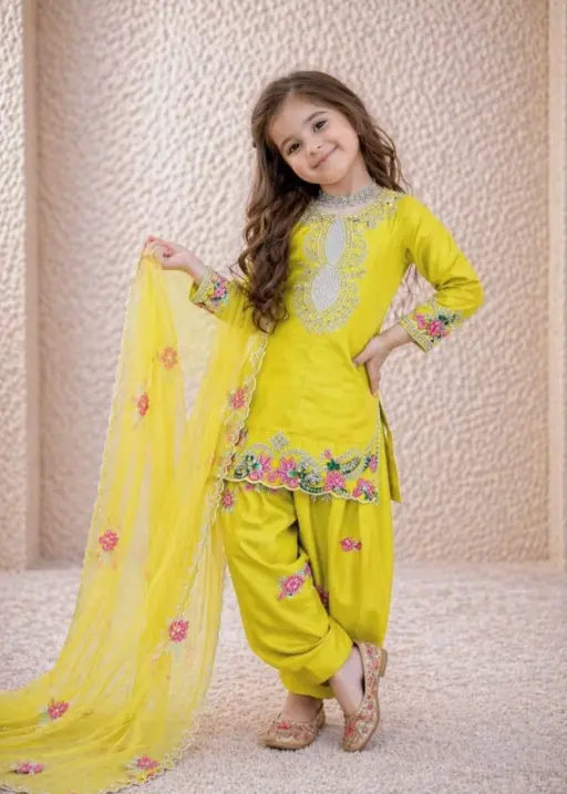 Haldi Special Designer Kids Salwar Suit