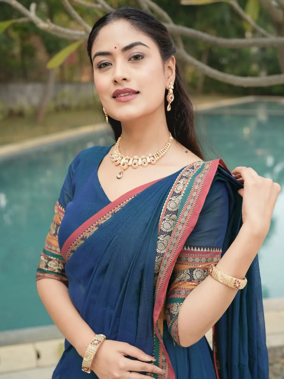 Rama Color Wedding Special Lehenga Choli Under 2500 - Image 3