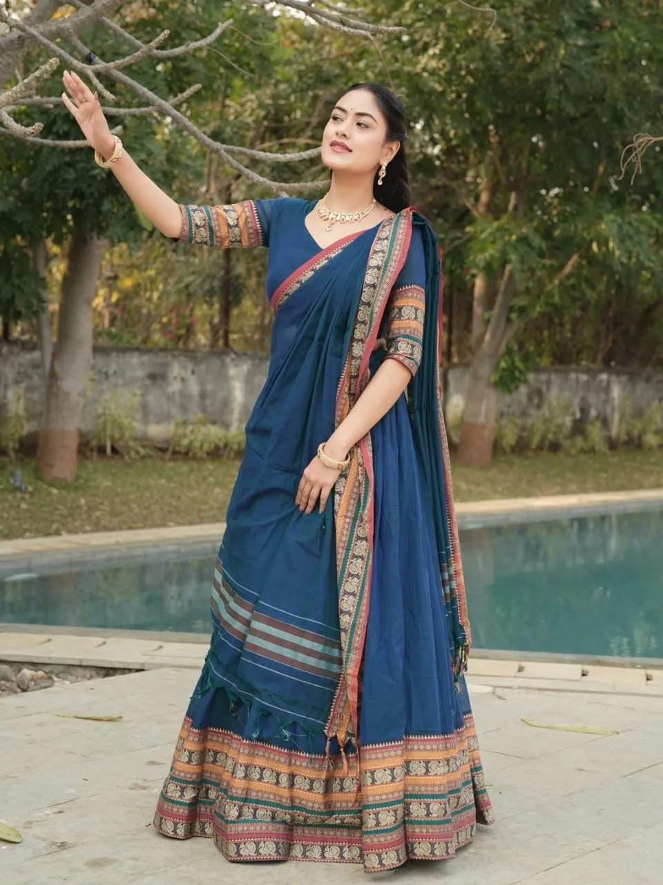 Rama Color Wedding Special Lehenga Choli Under 2500 - Image 6
