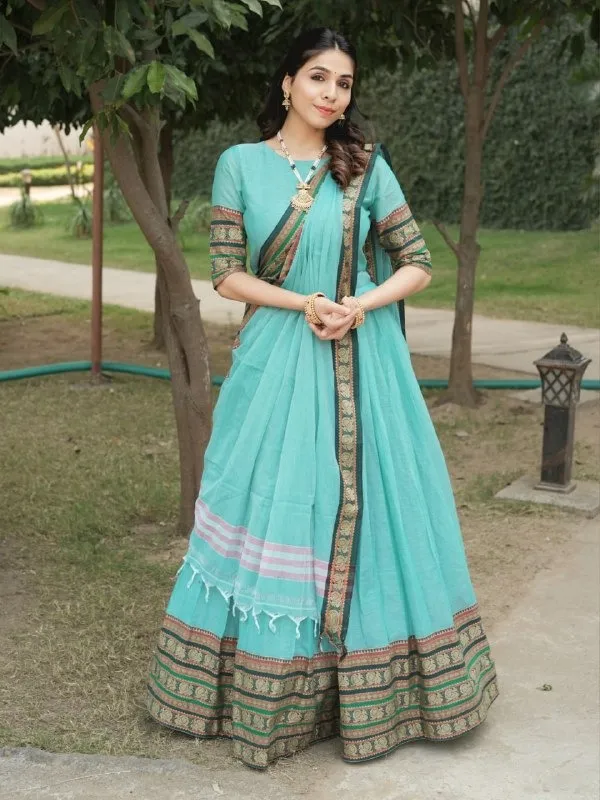 Sky Color Festive Special Lehenga Choli Under 2500 - Image 4