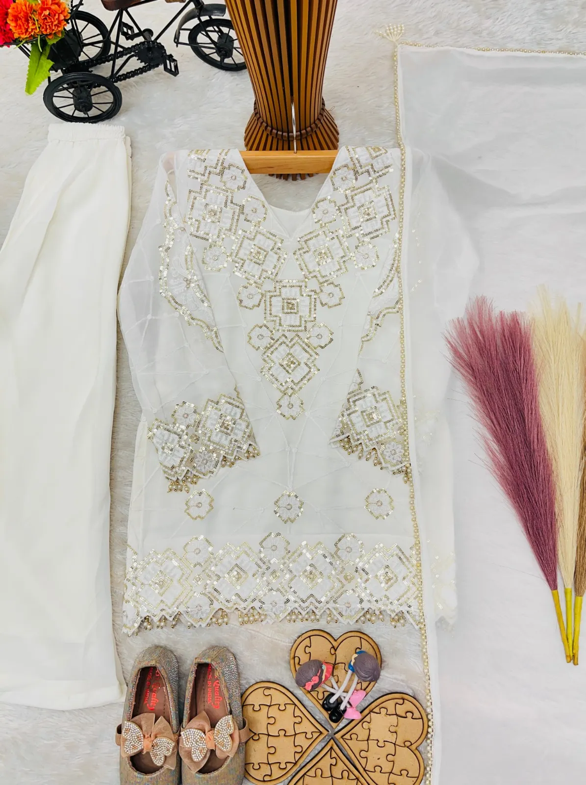 Small Girl Kids Plazzo Salwar Suit - Image 3