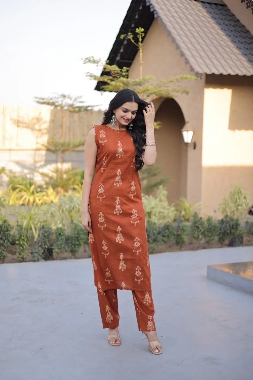 Summer Wear Cotton Printed Kurti Set