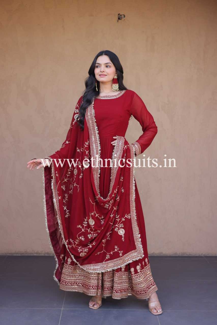 Trending Red Anarkali Suit - Image 3