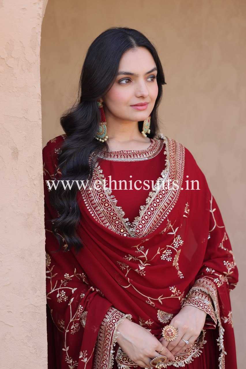 Trending Red Anarkali Suit - Image 4