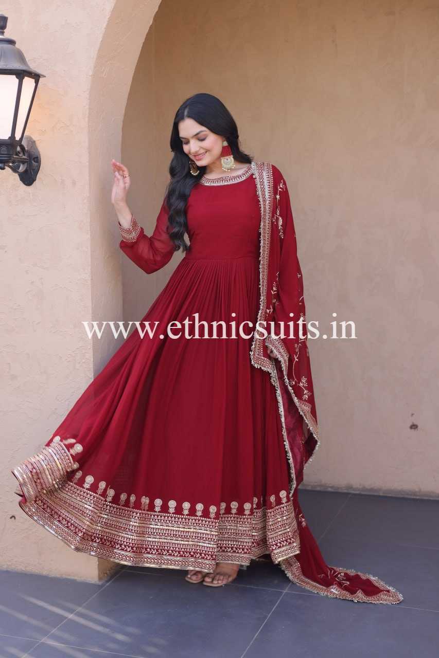 Trending Red Anarkali Suit - Image 6
