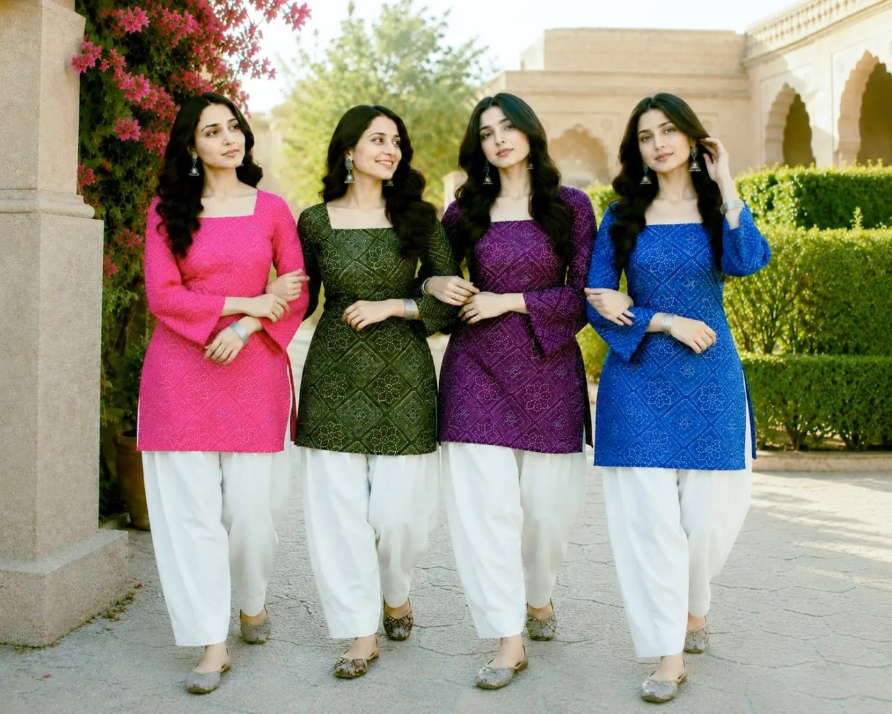 Bandhej Printed kurti with Bottom - Image 2