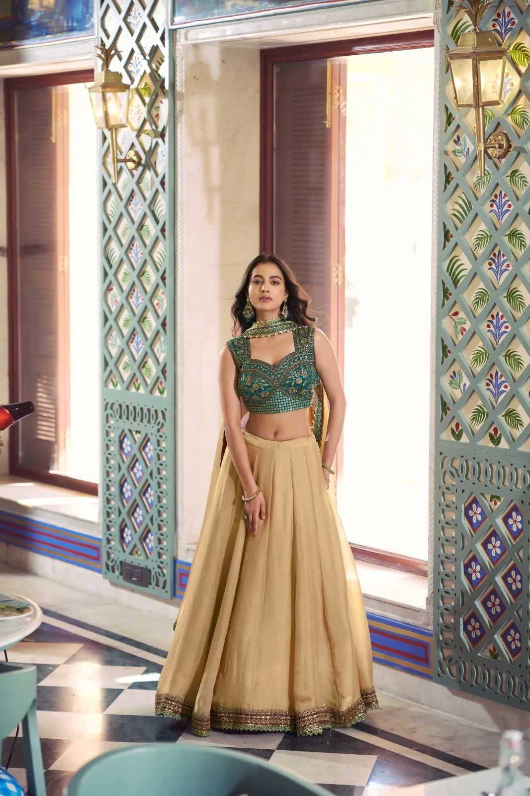 Beautiful Chiku Color Brides Maid Lehenga Choli - Image 4