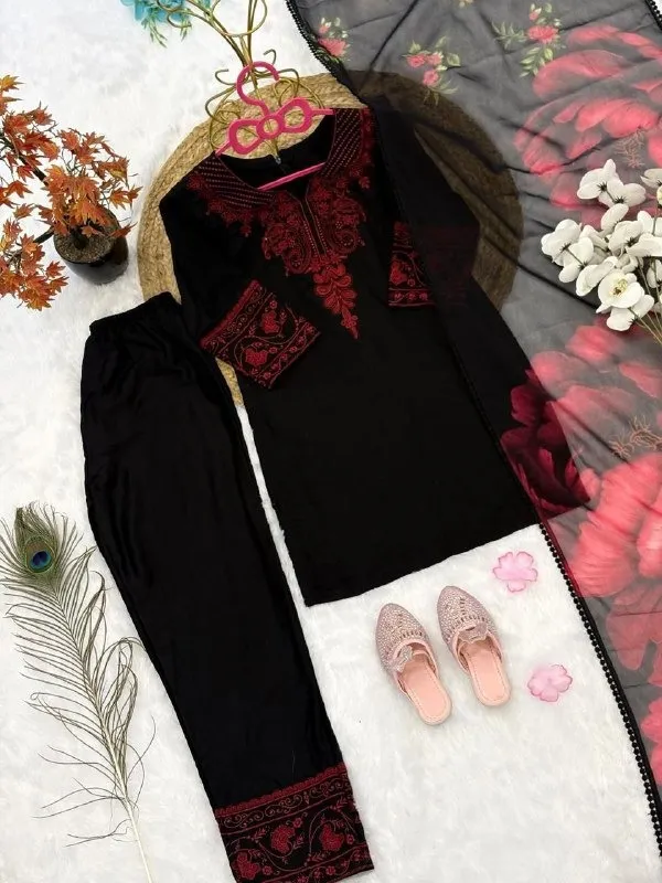 Black Kids Readymade Salwar Suit - Image 4