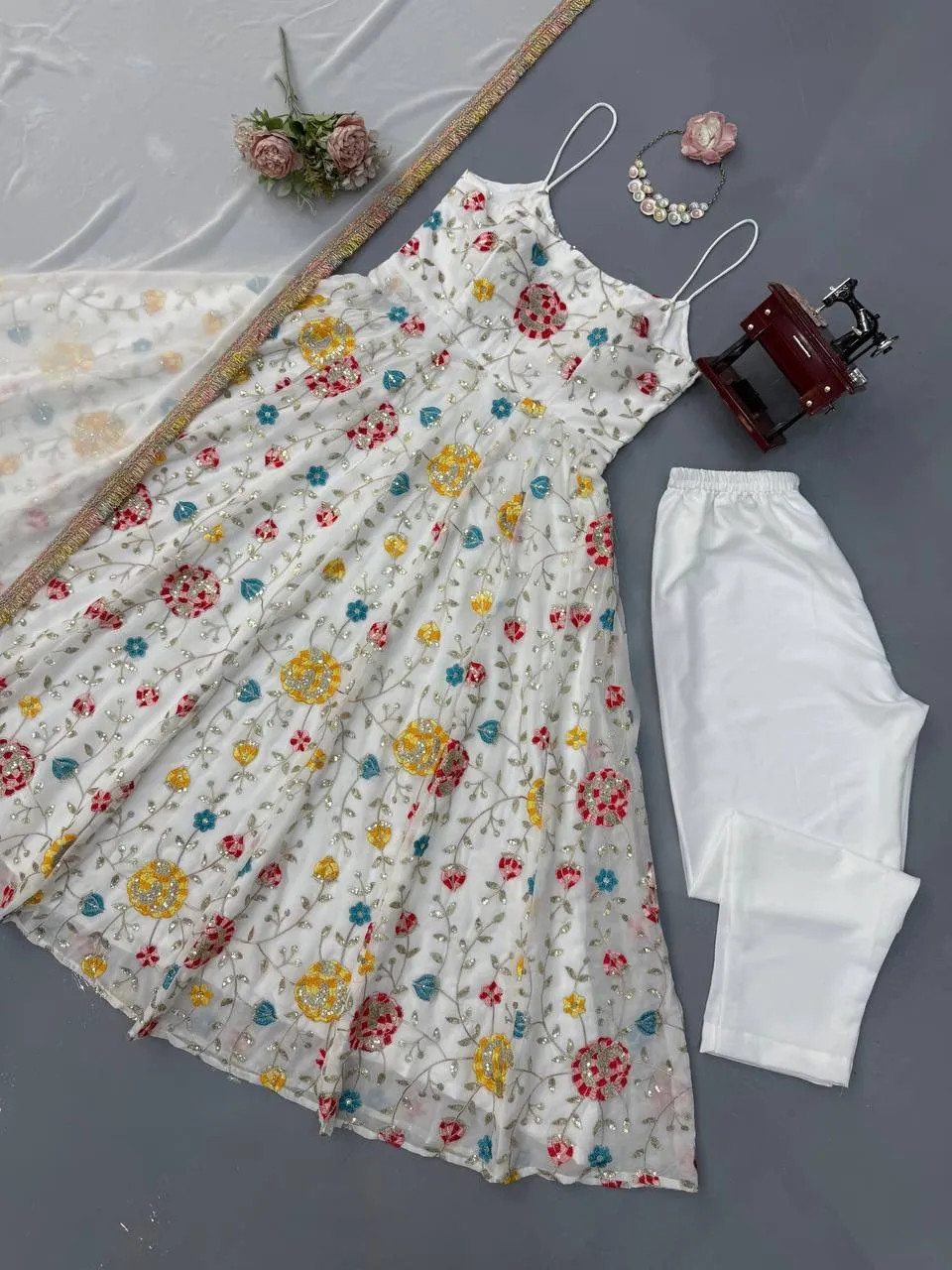 Bollywood Inspired Sleeveless Gown - Image 2