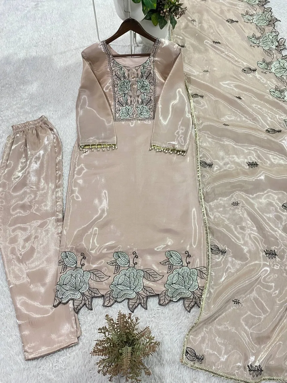 Chiku Color Cut Work Pakistani Suit - Image 3