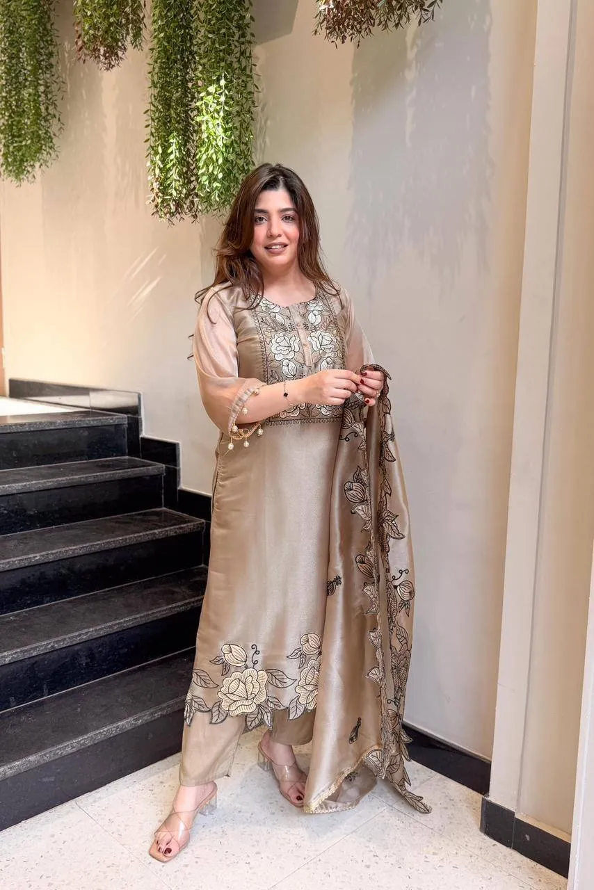Chiku Color Cut Work Pakistani Suit - Image 5