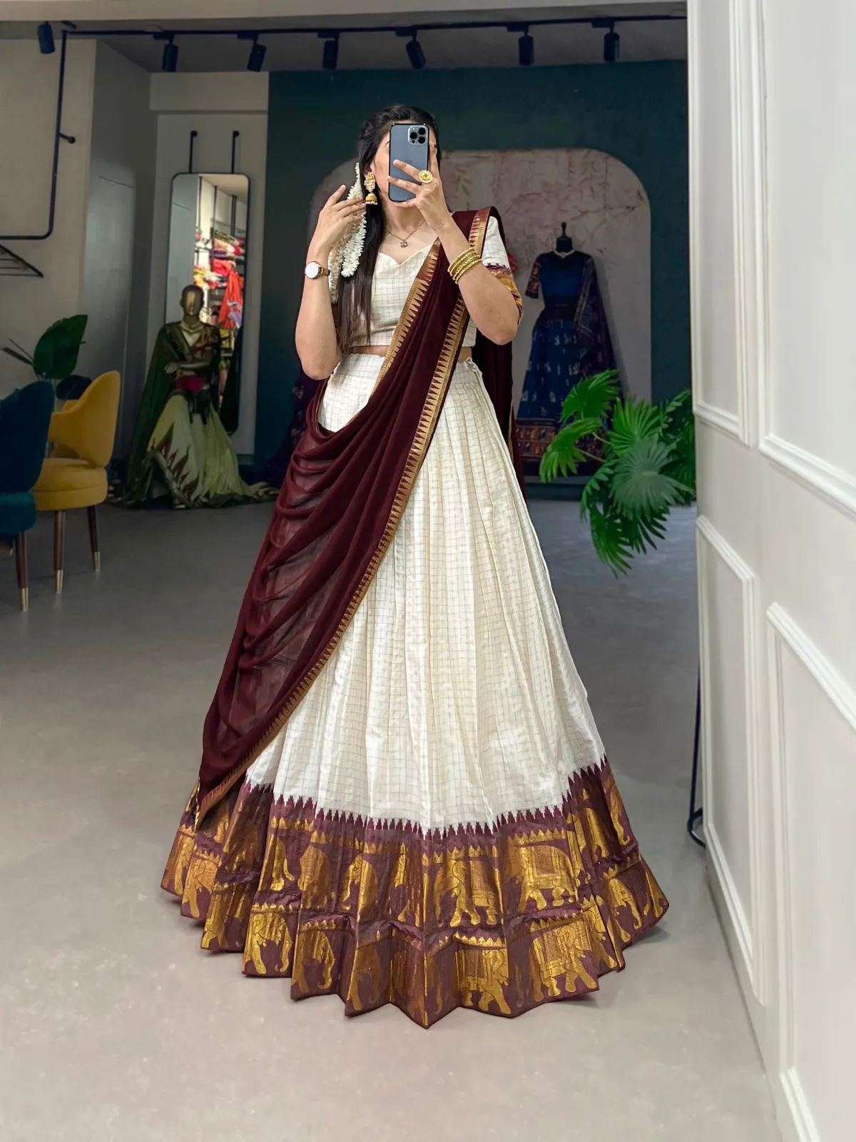Half Lehenga Saree Festive Wear