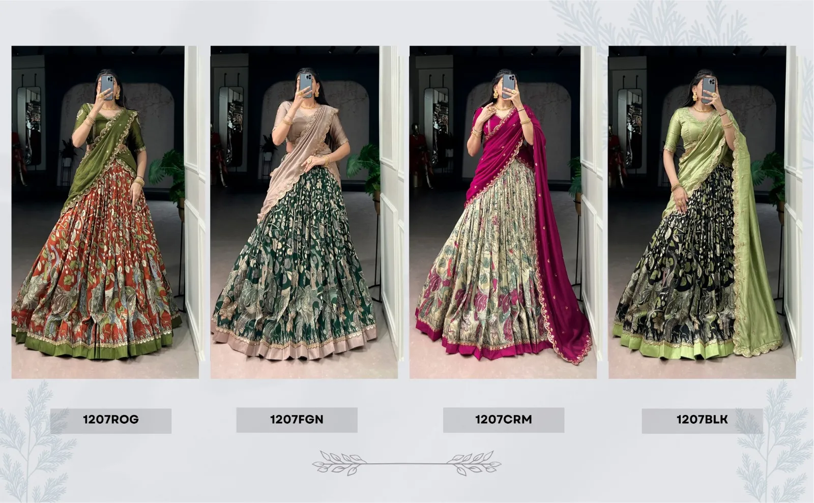 Kalamkari Printed Black Lehenga Choli Set - Image 3