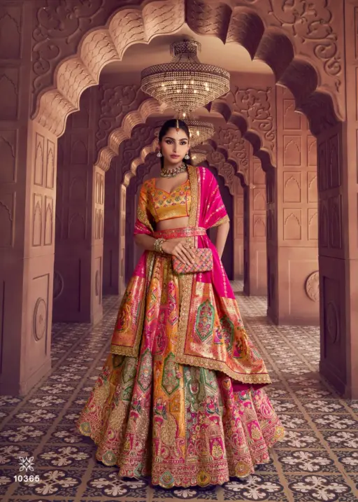 Multi Color Premium Bridal Silk Lehenga Blouse