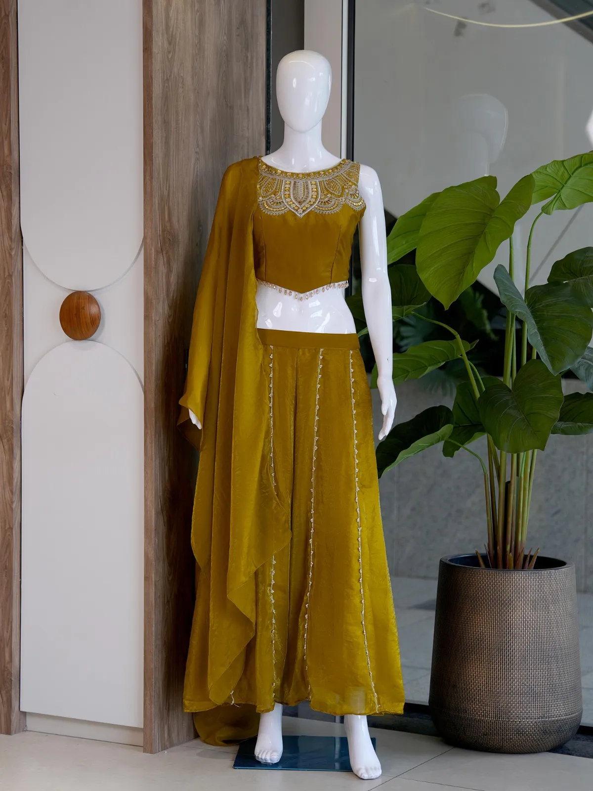 Mustard Yellow Stylish Indo Western - Image 3