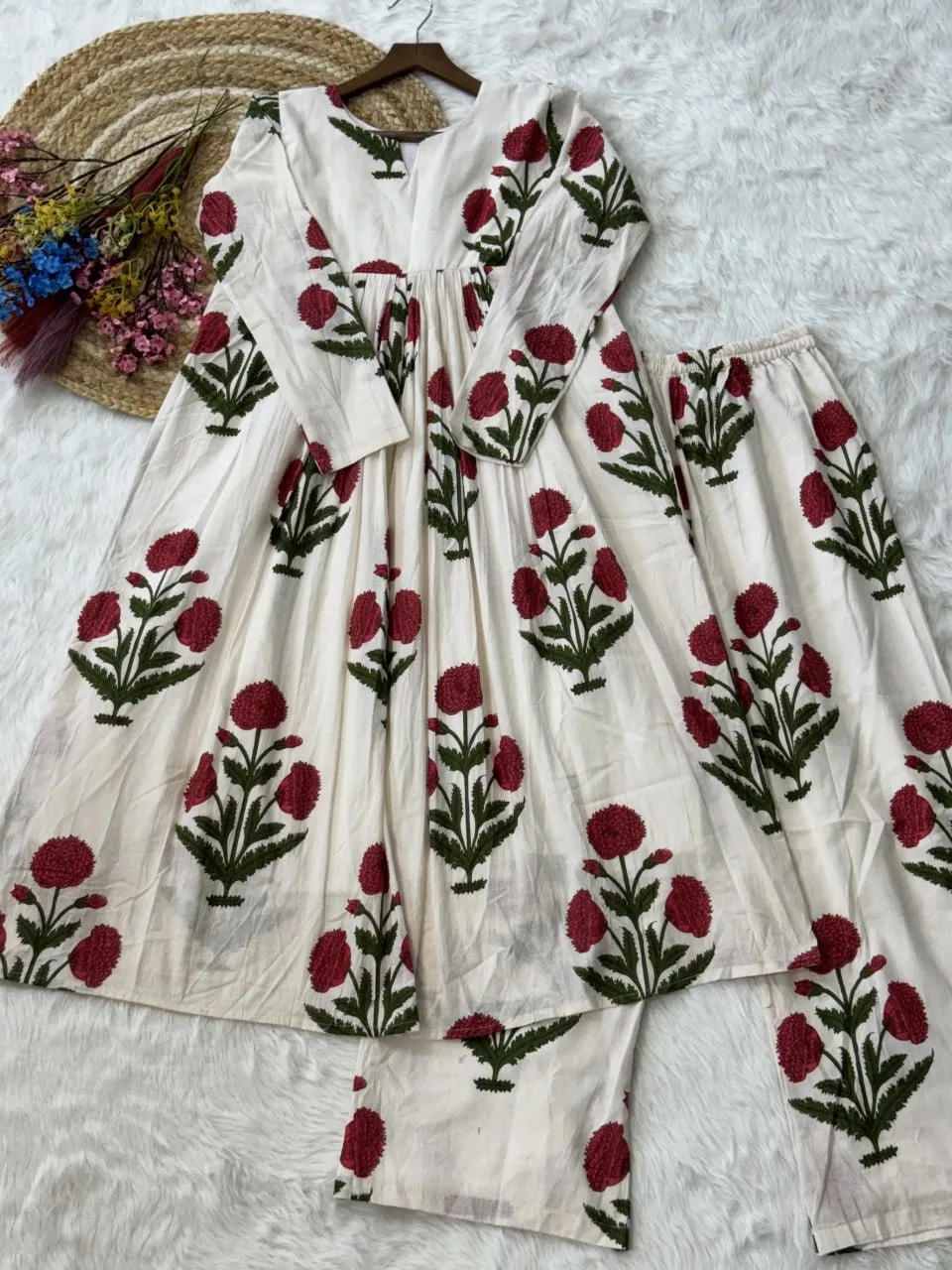 Office Wear Cotton Kurti Bottom Set - Image 3