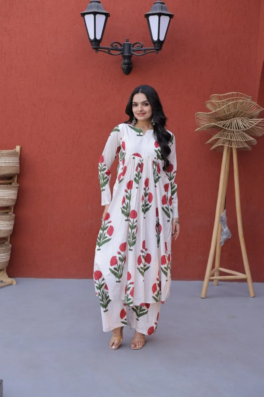 Office Wear Cotton Kurti Bottom Set - Image 4