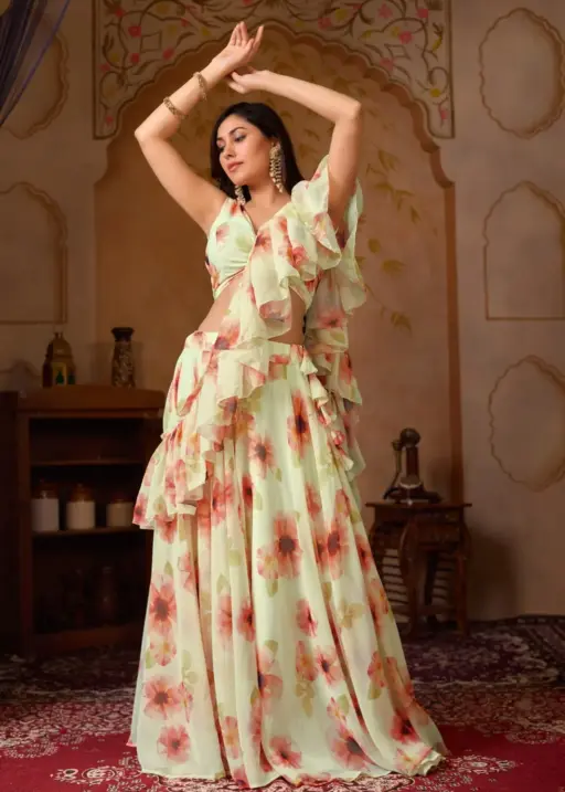 Printed Lehenga with Fancy Stitched Blouse