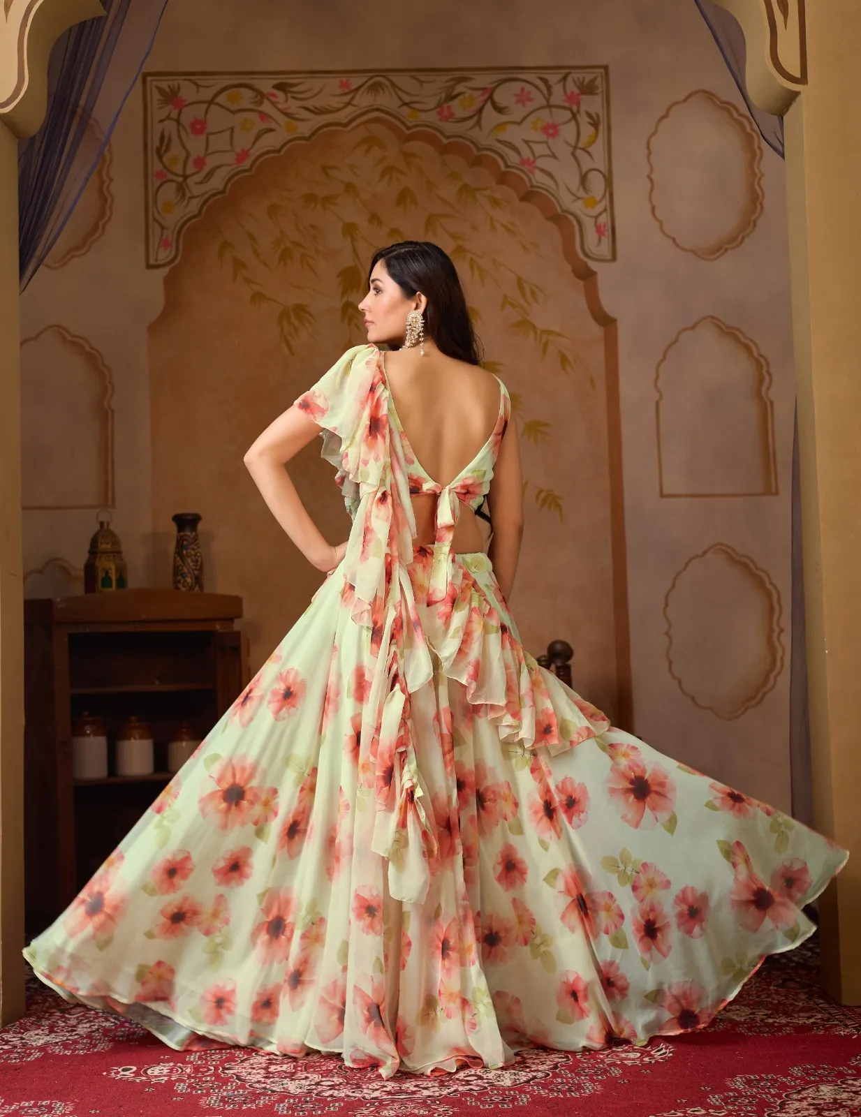 Printed Lehenga with Fancy Stitched Blouse - Image 3