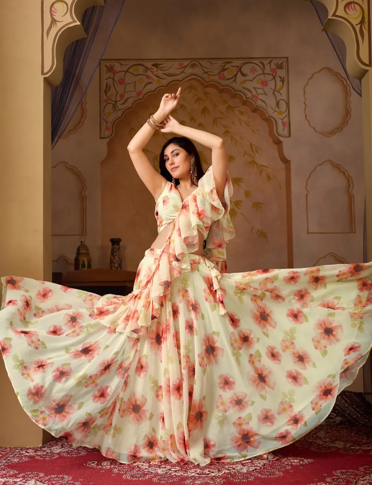 Printed Lehenga with Fancy Stitched Blouse - Image 7
