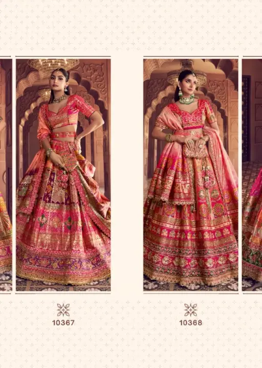 Rani Color Banarasi Silk Bridesmaid Lehenga with Swarovski and Zari Weaving Work for Wedding Wear