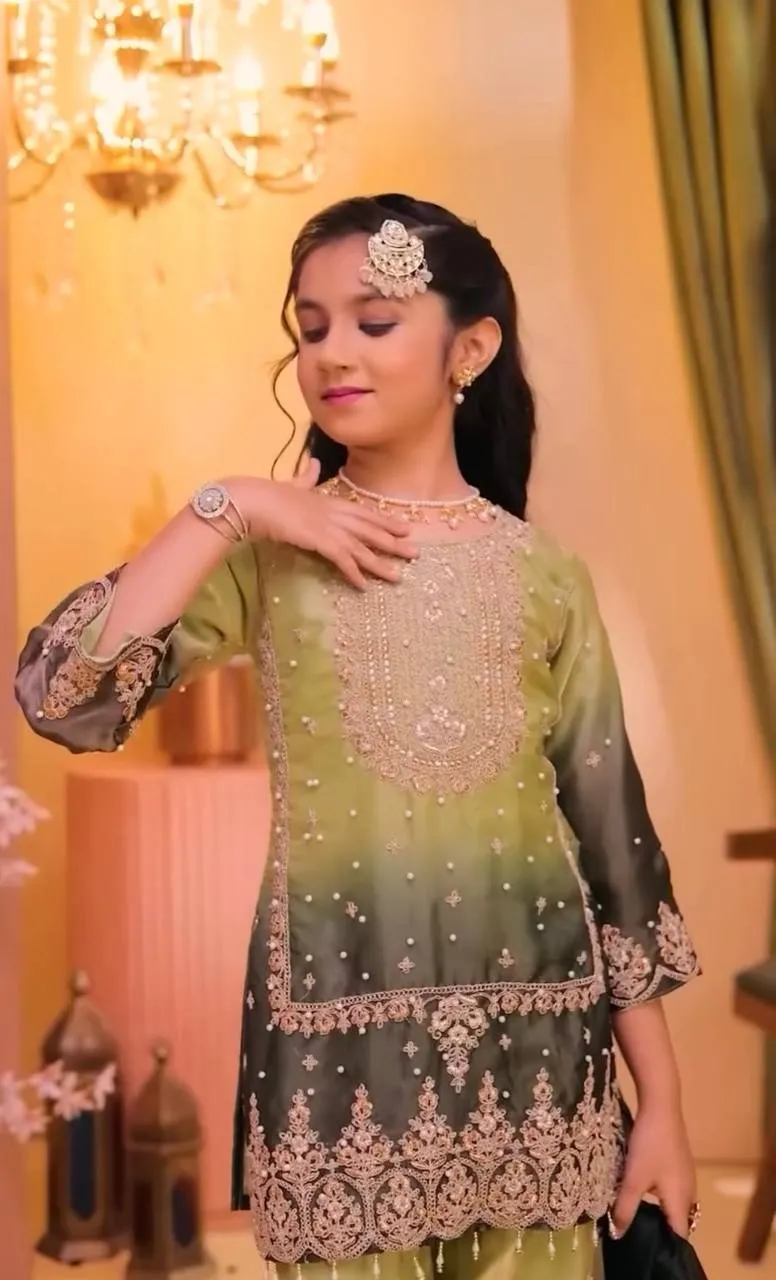 Small Girls Kids Plazzo Salwar Suit - Image 7